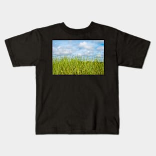 Grass and cloudy sky Kids T-Shirt